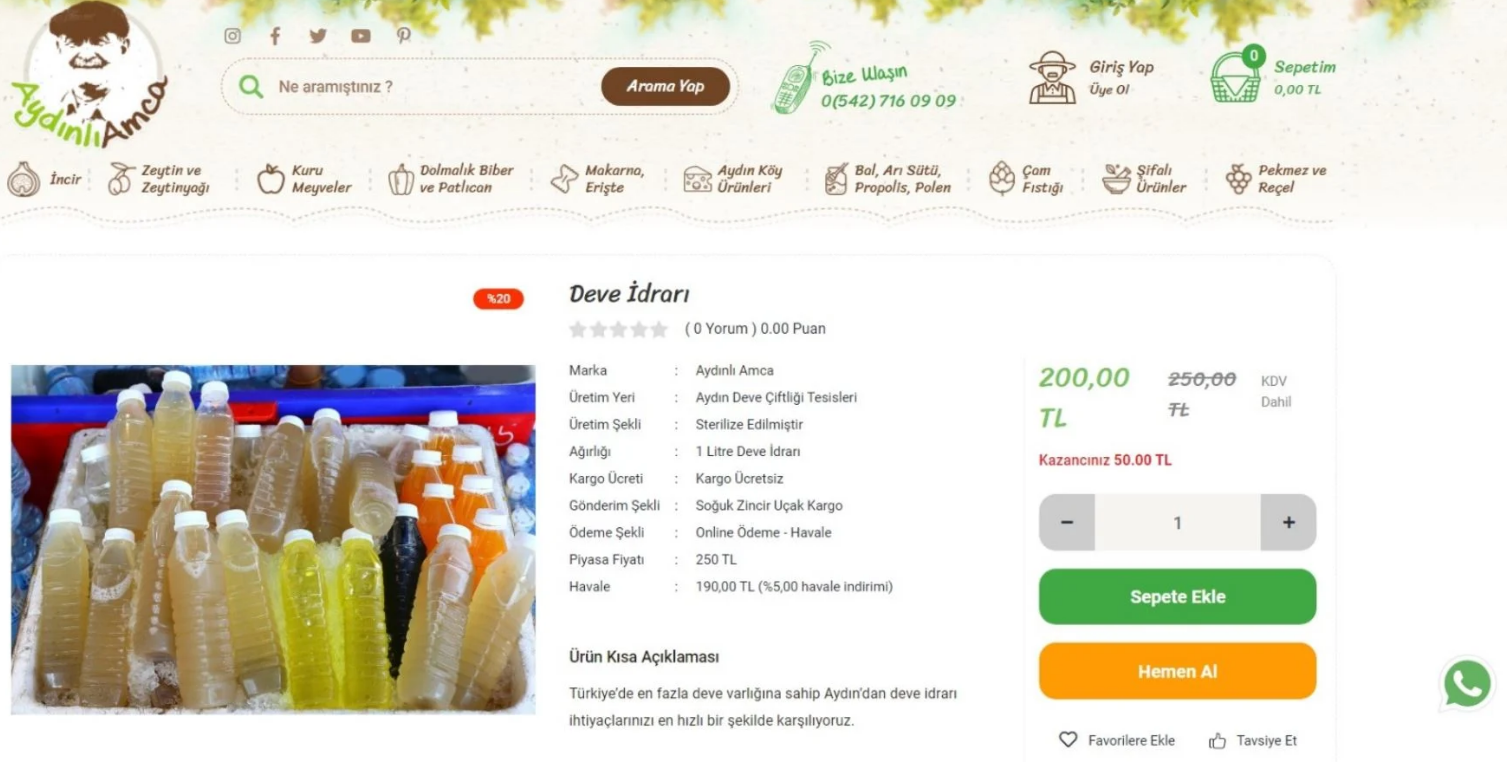 İnternette ‘şifa’ için deve idrarı satılıyor!