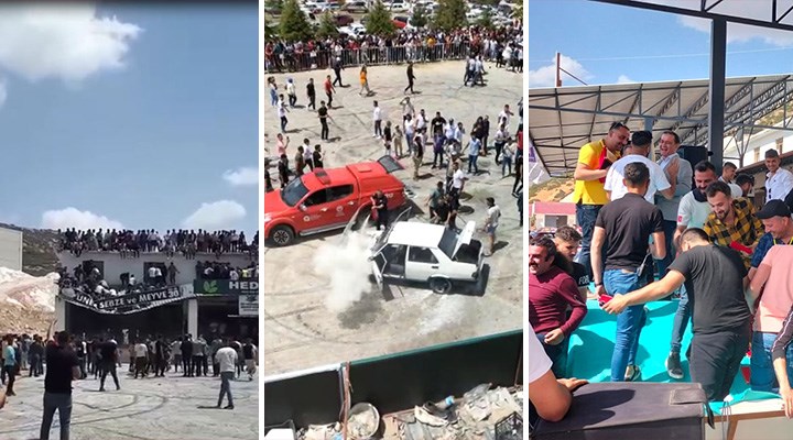 Drift festivalinde Balkon ve platform çöktü, belediye başkanının bulunduğu araçta yangın çıktı