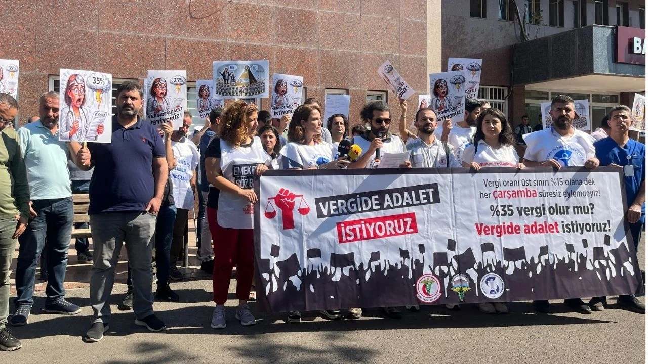 Diyarbakır’daki sağlık emekçileri: Vergide Adalet İstiyoruz