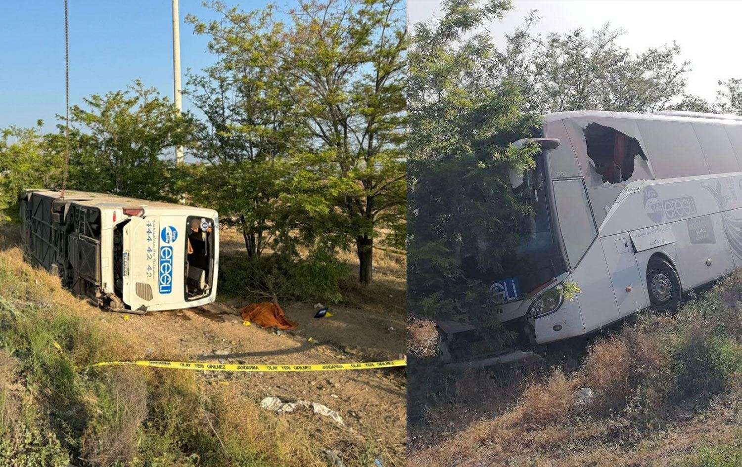 Yolcu otobüsü kaza yaptı: 1 ölü, 26 yaralı