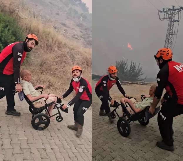 İHH Arama Kurtarma İzmir Ekibi, Seferihisar’daki Yangında Engelli Vatandaşı Kurtardı