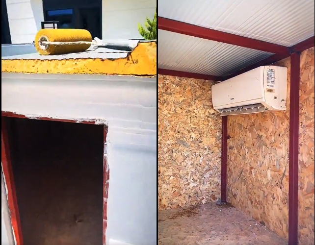 Antalya’da Aşırı Sıcaklara Dayanamayan Köpeğinin Kulübesine Klima Takıldı