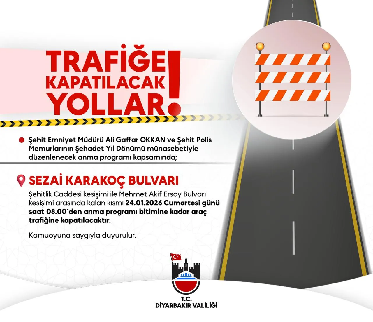 Şehit Ali Gaffar Okkan İçin Anma Töreni: Bazı Güzergahlar Trafiğe Kapatılacak