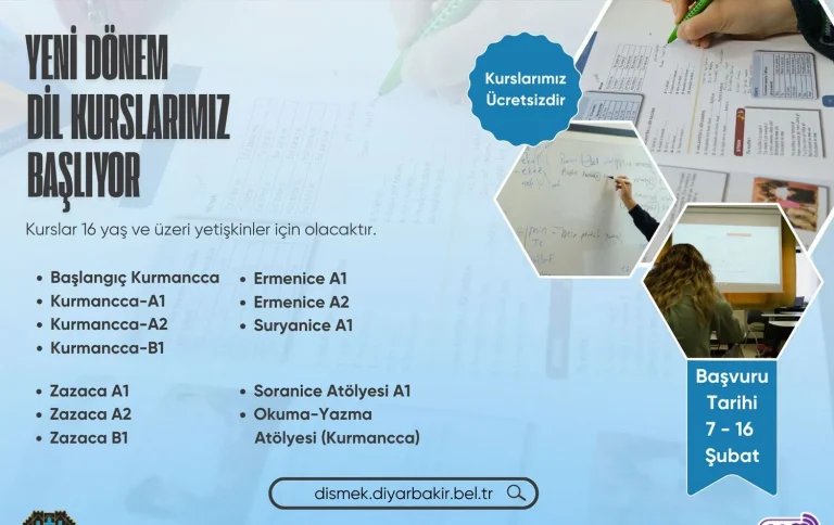 Diyarbakır Büyükşehir Belediyesi’nden Ücretsiz Dil Eğitimi Fırsatı
