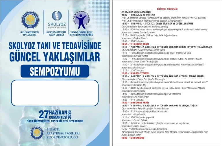 Dicle Üniversitesi’nden “Skolyoz Tanı ve Tedavisinde Güncel Yaklaşımlar Sempozyumu” Başlıyor